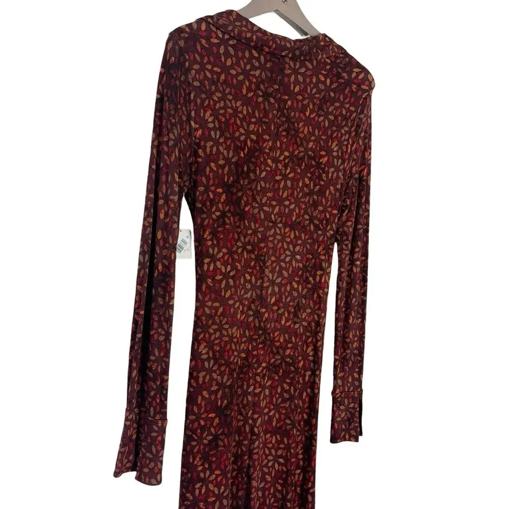 NWT Free People Jersey Knit Stretch Shayla Faux Wrap Dress Women's Size Large